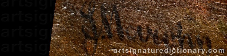 Authentic signature by Ferdinand MARÖHN on  artwork