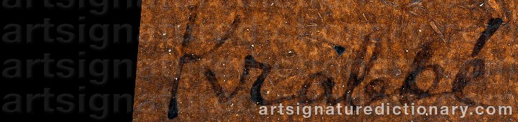 Authentic signature by Hendrik Maarten KRABBÉ on Painting/Watercolour artwork