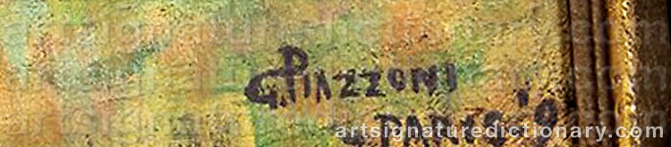 Authentic signature by Gottardo PIAZZONI on Painting/Watercolour artwork