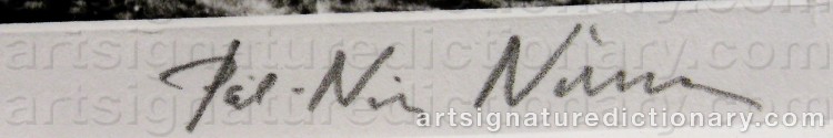Authentic signature by Pål-Nils NILSSON on Drawing/Graphic/Print artwork