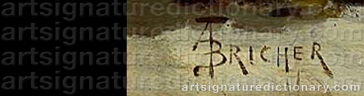 Authentic signature by Alfred Thompson BRICHER on Painting/Watercolour artwork