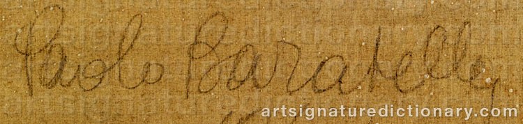 Authentic signature by Paolo BARATELLA on  artwork