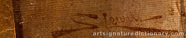 Authentic signature by Stephen LEWIN on  artwork