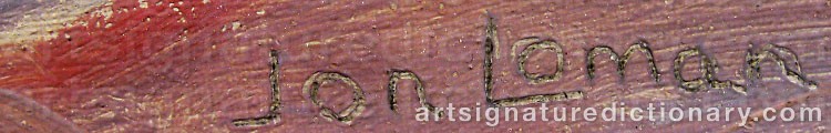 Authentic signature by Jon LOMAN on  artwork