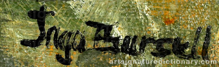 Authentic signature by Inga BURSELL on Painting/Watercolour artwork