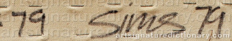 Authentic signature by Phil SIMS on  artwork
