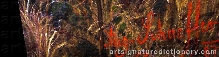 Authentic signature by August SCHAEFFER VON WIENWALD on artwork