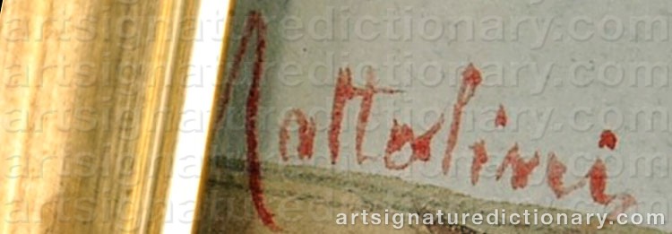 Authentic signature by A. MATTALINI on  artwork