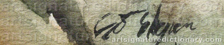 Authentic signature by Björn EKEGREN on  artwork