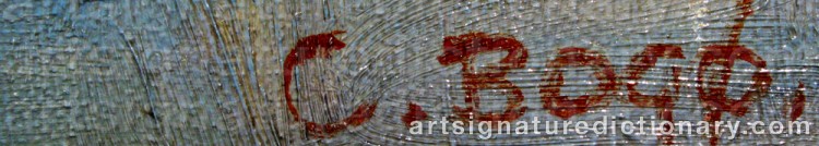 Authentic signature by Christian BOGÖ on  artwork