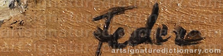 Authentic signature by Adolphe Aizik FEDER on  artwork