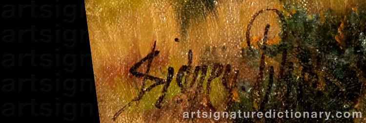 Authentic signature by Sidney PIKE on  artwork