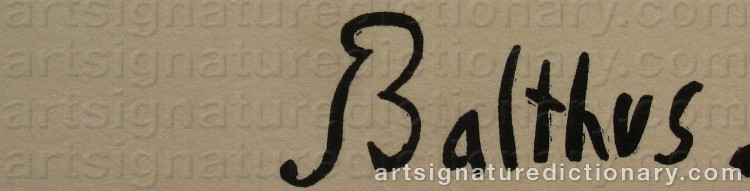 Authentic signature by Balthasar BALTHUS on  artwork