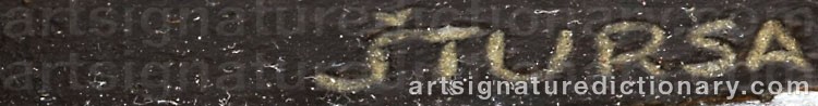 Authentic signature by Jan STURSA on  artwork