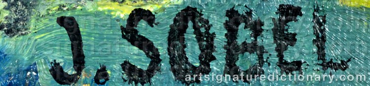 Authentic signature by Jehudith SOBEL on  artwork