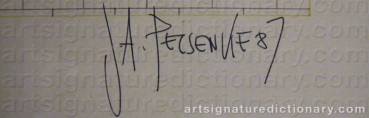 Authentic signature by Joe A. PECSENKE on  artwork