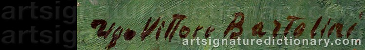 Authentic signature by Ugo Vittore BARTOLINI on  artwork
