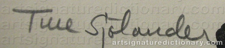 Signature by Ture SJÖLANDER