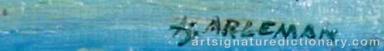 Authentic signature by Hjalmar ARLEMAN on  artwork
