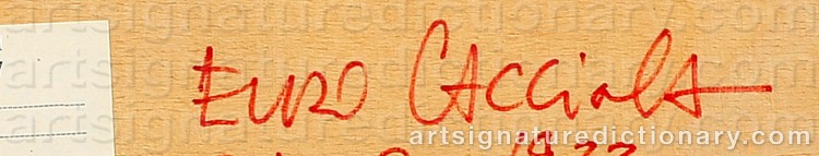 Authentic signature by Enzo CACCIOLA on artwork