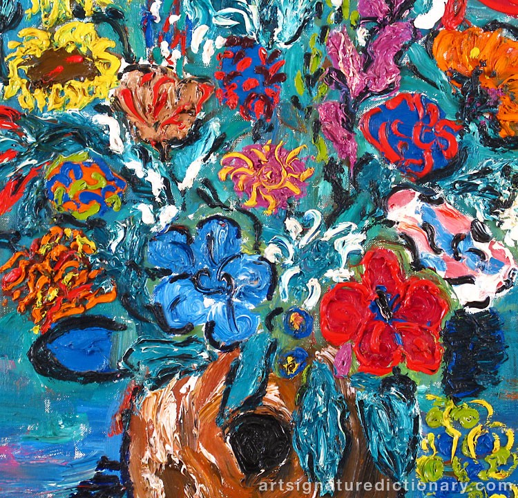 Close-up details showing Albin AMELIN signature forgery characteristics