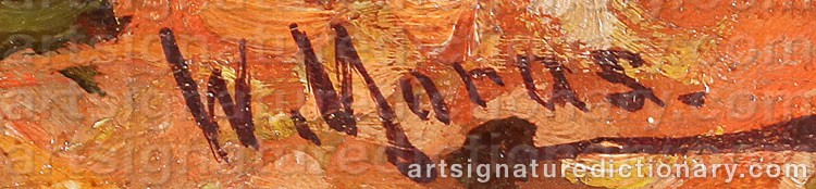 Authentic signature by Walter MORAS on artwork