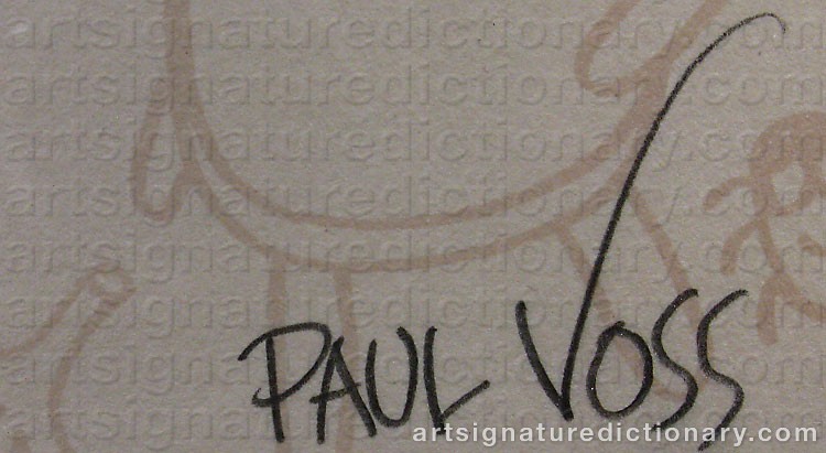 Authentic signature by Paul VOSS on artwork
