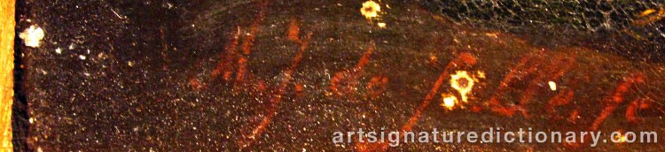 Authentic signature by Modeste Joseph De SALLE on artwork
