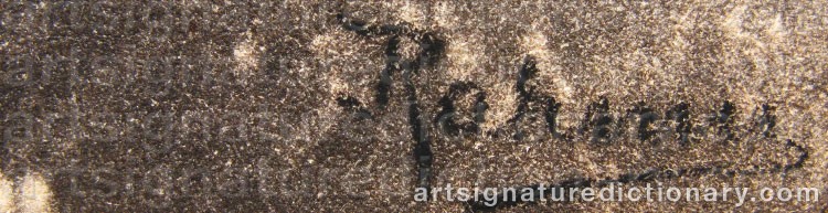 Authentic signature by Albert Wilhelm RAHMN on  artwork