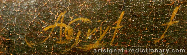 Authentic signature by Adriaen De GRYEFF on Painting/Watercolour artwork