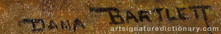 Authentic signature by Dana BARTLETT on artwork