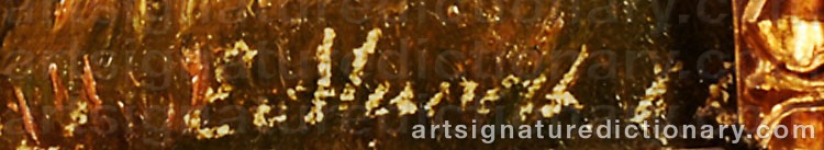 Authentic signature by Emilie MUNDT on  artwork