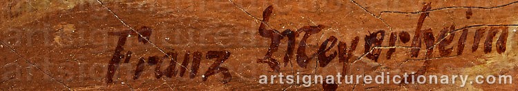 Authentic signature by Franz MEYERHEIM on  artwork