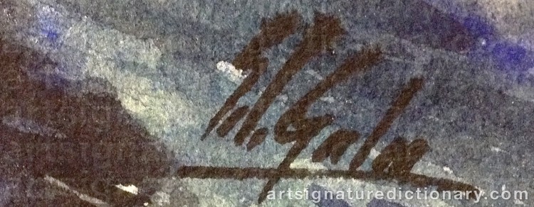 Authentic signature by Edwin GALEA on Painting/Watercolour artwork