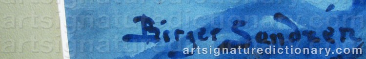 Authentic signature by Birger SANDZÉN on Painting/Watercolour artwork