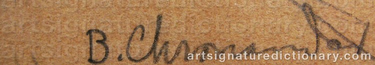 Authentic signature by Bror CHRONANDER on  artwork