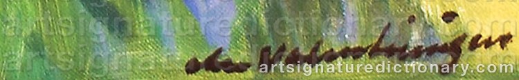 Authentic signature by Christian VALENTINUSEN on  artwork