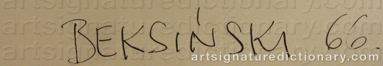 Signature by Zdzislaw BEKSINSKI