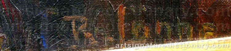 Authentic signature by Rudolf LÖNNE on  artwork