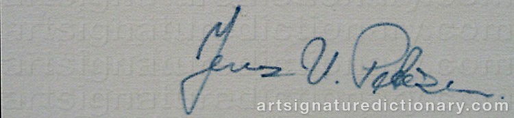 Authentic signature by Jens Ulrich PETERSEN on artwork