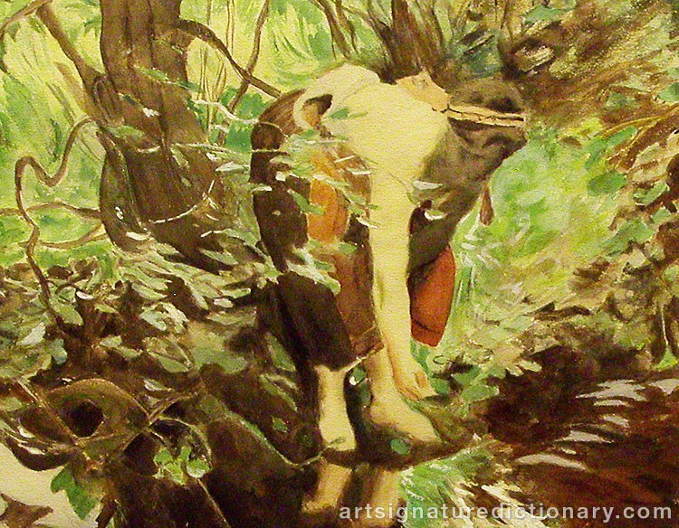 Close-up details showing Anders ZORN signature forgery characteristics