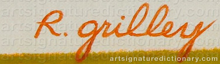 Authentic signature by Robert GRILLEY on Painting/Watercolour artwork