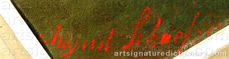 Authentic signature by August SCHAEFFER VON WIENWALD on artwork
