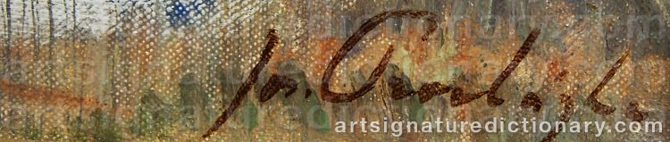 Authentic signature by Josef PROCHAZKA on  artwork