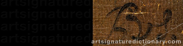 Authentic signature by Bernardus Van SCHENDEL on  artwork