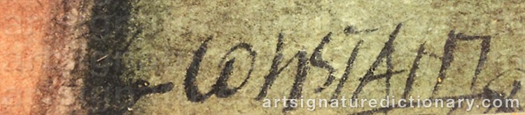 Authentic signature by George Z. CONSTANT on  artwork