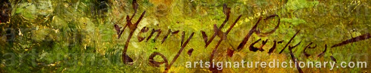 Authentic signature by Henry H. PARKER on  artwork