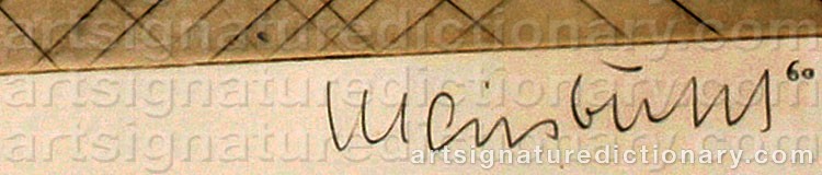 Authentic signature by Bernhard LUGINBÜHL on  artwork