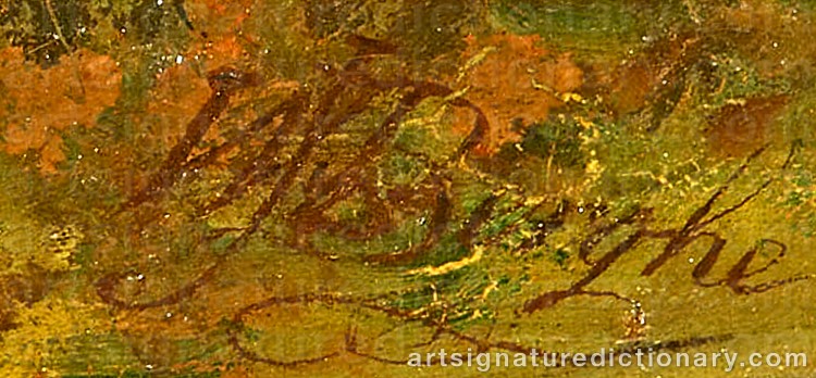 Authentic signature by Willem Jan Van Den BERGHE on Painting/Watercolour artwork