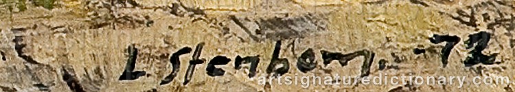 Authentic signature by Lasse STENBOM on Painting/Watercolour artwork